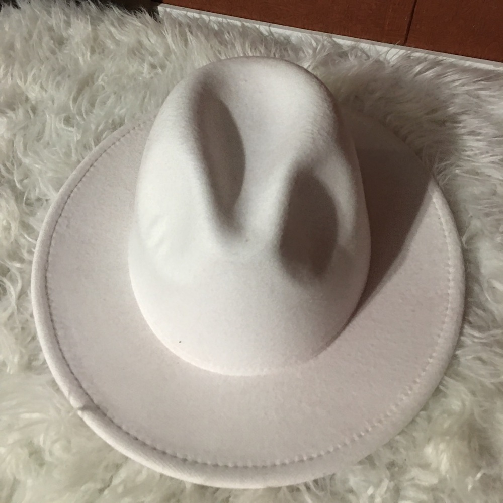 White fedora hat red bottom